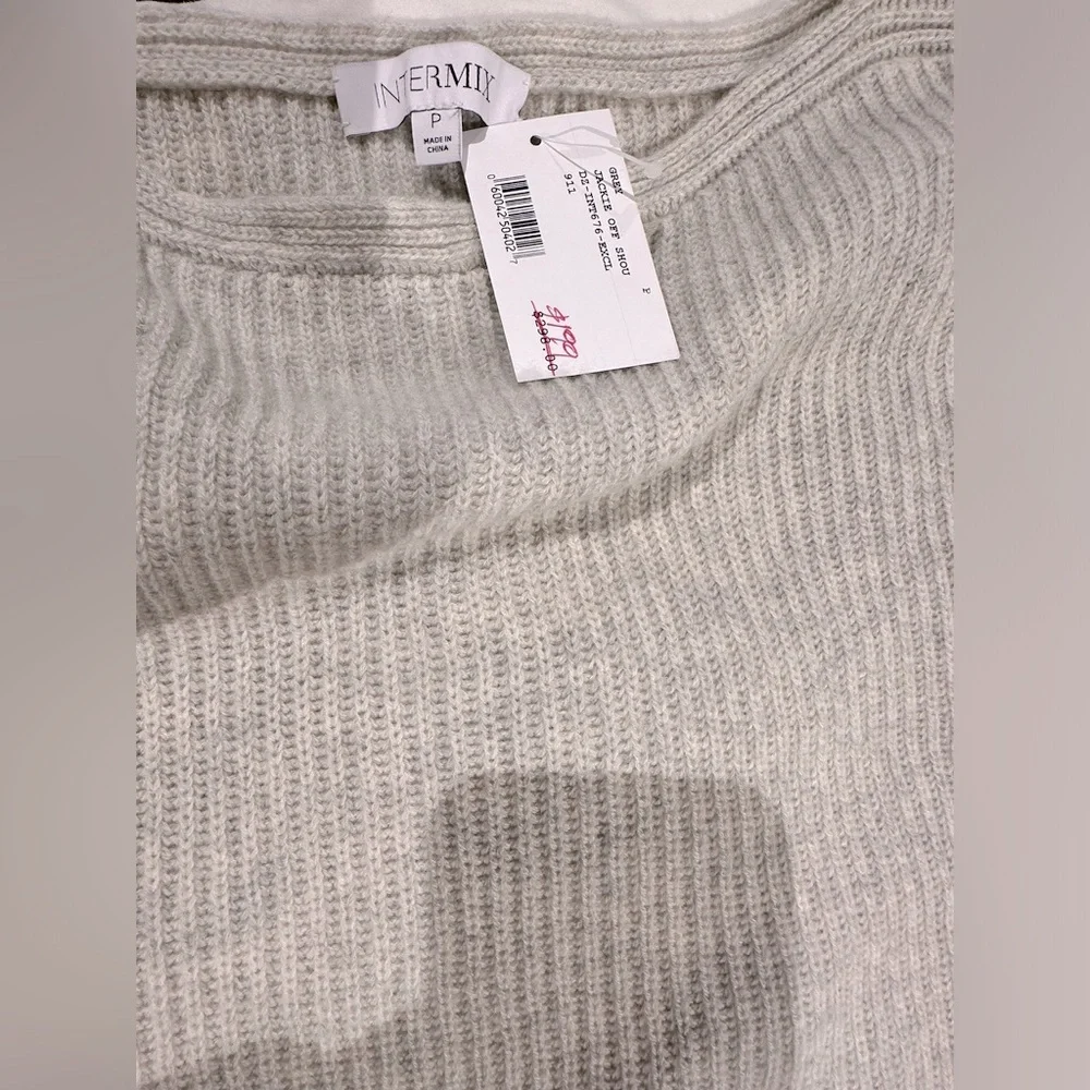 NWT intermix wool cashmere sweater dress tunic heather gray - Picture 7 of 12